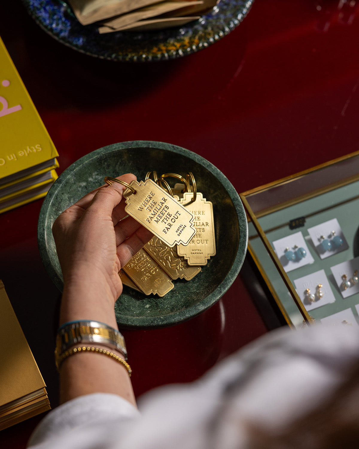 Hotel Daphne Brass Keychain